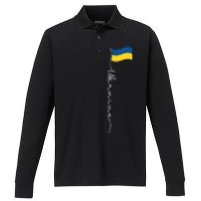 Ukraine Signature Flag Pole Meaningful Gift Patriotic Ukrainian Flag Funny Gift Performance Long Sleeve Polo