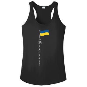 Ukraine Signature Flag Pole Meaningful Gift Patriotic Ukrainian Flag Funny Gift Ladies PosiCharge Competitor Racerback Tank