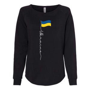 Ukraine Signature Flag Pole Meaningful Gift Patriotic Ukrainian Flag Funny Gift Womens California Wash Sweatshirt