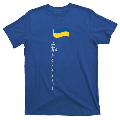 Ukraine Signature Flag Pole Meaningful Gift Patriotic Ukrainian Flag Funny Gift T-Shirt