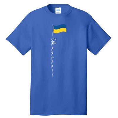 Ukraine Signature Flag Pole Meaningful Gift Patriotic Ukrainian Flag Funny Gift Tall T-Shirt