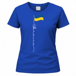 Ukraine Signature Flag Pole Meaningful Gift Patriotic Ukrainian Flag Funny Gift Women's T-Shirt