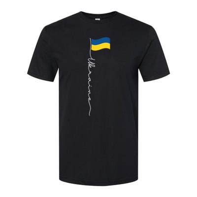 Ukraine Signature Flag Pole Meaningful Gift Patriotic Ukrainian Flag Funny Gift Softstyle CVC T-Shirt