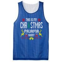 Ugly Sweater Funny This Is My Christmas Pajama Gift Mesh Reversible Basketball Jersey Tank