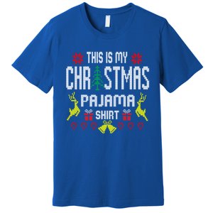 Ugly Sweater Funny This Is My Christmas Pajama Gift Premium T-Shirt