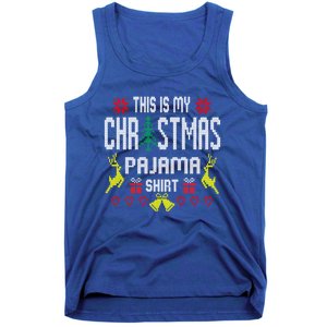 Ugly Sweater Funny This Is My Christmas Pajama Gift Tank Top