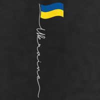 Ukraine Signature Flag Pole 7 Panel Mesh Trucker Snapback Hat