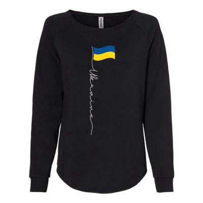 Ukraine Signature Flag Pole Womens California Wash Sweatshirt