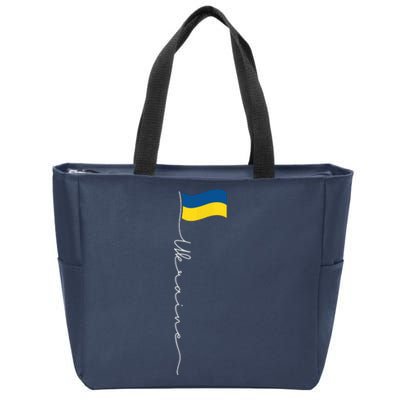 Ukraine Signature Flag Pole Zip Tote Bag