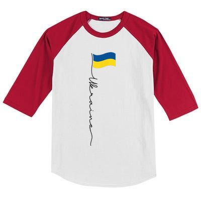 Ukraine Signature Flag Pole Kids Colorblock Raglan Jersey