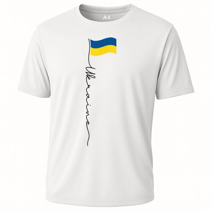 Ukraine Signature Flag Pole Cooling Performance Crew T-Shirt