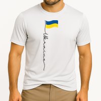 Ukraine Signature Flag Pole Cooling Performance Crew T-Shirt