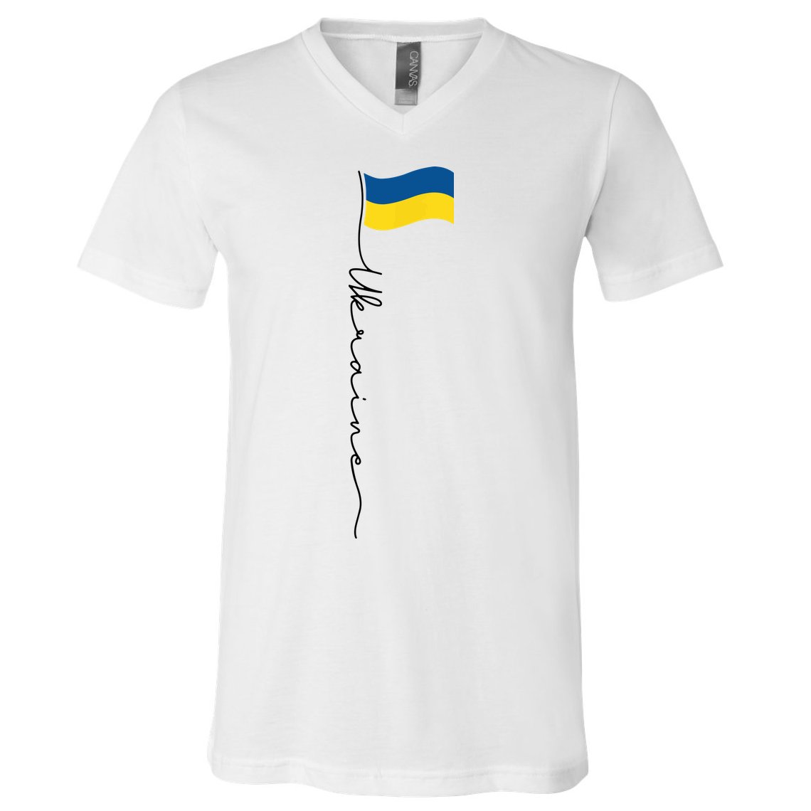 Ukraine Signature Flag Pole V-Neck T-Shirt