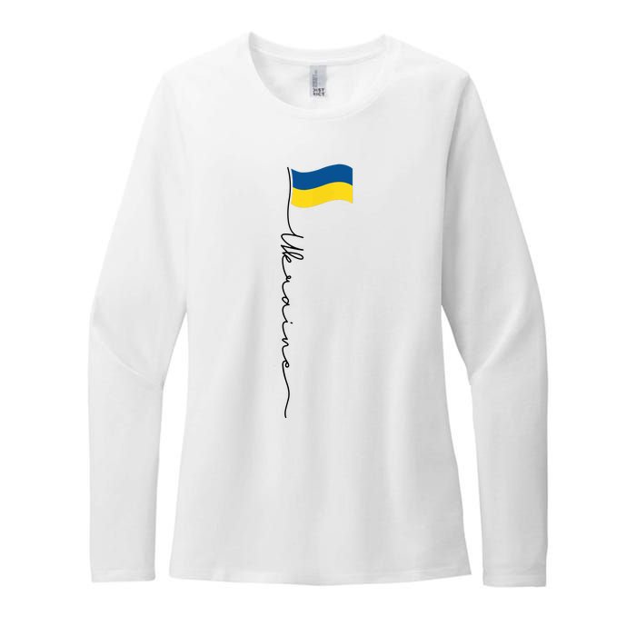 Ukraine Signature Flag Pole Womens CVC Long Sleeve Shirt