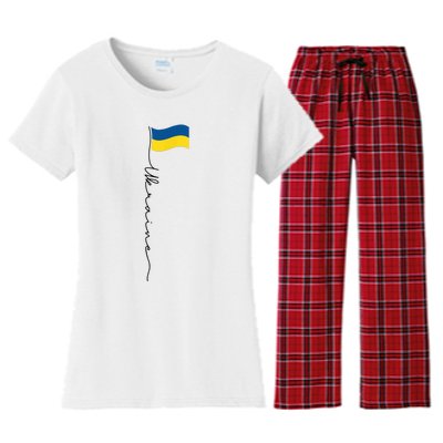 Ukraine Signature Flag Pole Women's Flannel Pajama Set