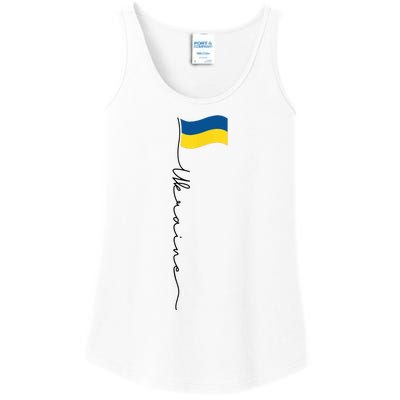 Ukraine Signature Flag Pole Ladies Essential Tank