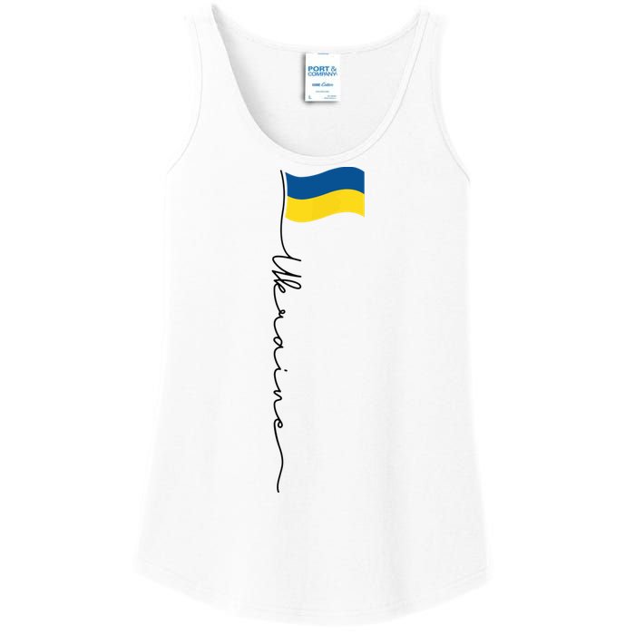 Ukraine Signature Flag Pole Ladies Essential Tank