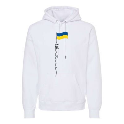 Ukraine Signature Flag Pole Premium Hoodie