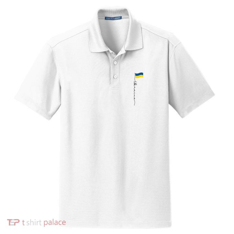 Ukraine Signature Flag Pole Dry Zone Grid Polo