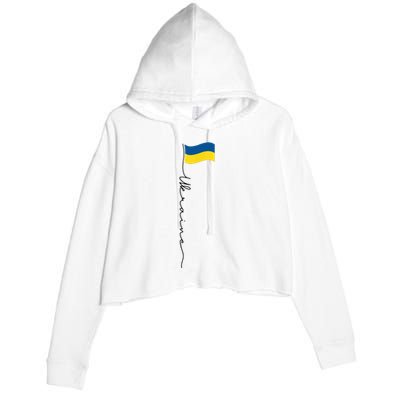 Ukraine Signature Flag Pole Crop Fleece Hoodie