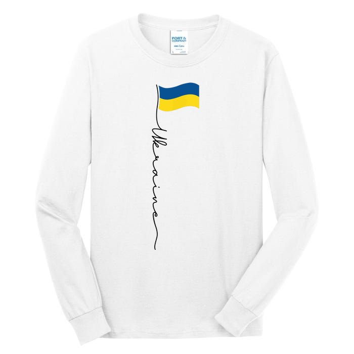 Ukraine Signature Flag Pole Tall Long Sleeve T-Shirt