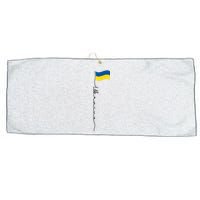 Ukraine Signature Flag Pole Large Microfiber Waffle Golf Towel