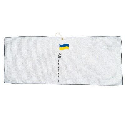 Ukraine Signature Flag Pole Large Microfiber Waffle Golf Towel