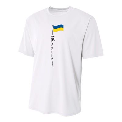 Ukraine Signature Flag Pole Youth Performance Sprint T-Shirt