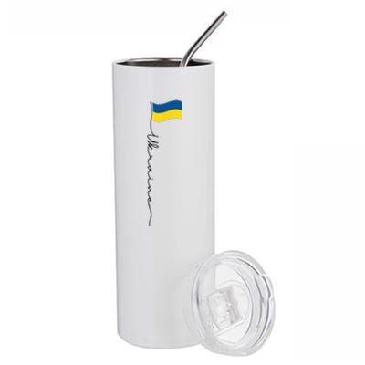 Ukraine Signature Flag Pole Stainless Steel Tumbler