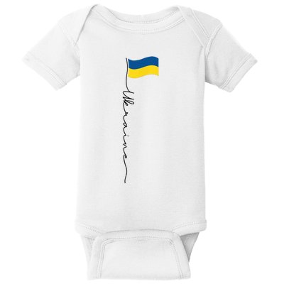 Ukraine Signature Flag Pole Baby Bodysuit