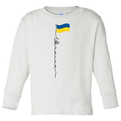 Ukraine Signature Flag Pole Toddler Long Sleeve Shirt