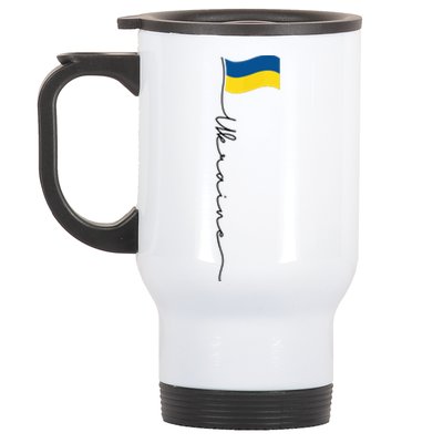 Ukraine Signature Flag Pole Stainless Steel Travel Mug