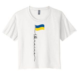 Ukraine Signature Flag Pole Women's Crop Top Tee