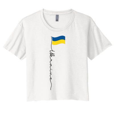 Ukraine Signature Flag Pole Women's Crop Top Tee