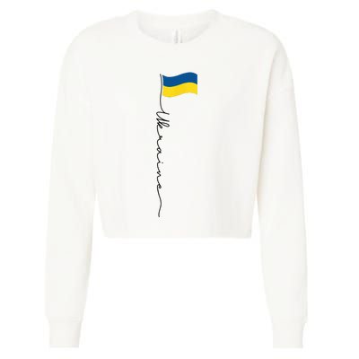 Ukraine Signature Flag Pole Cropped Pullover Crew