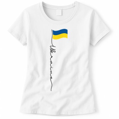 Ukraine Signature Flag Pole Womens T-Shirt