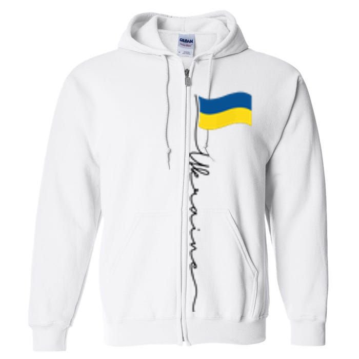 Ukraine Signature Flag Pole Full Zip Hoodie