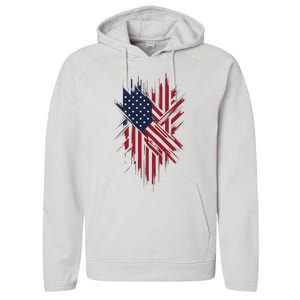 United States Flag Integrated With A Modern Performance Fleece Hoodie