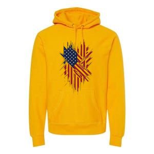 United States Flag Integrated With A Modern Premium Hoodie