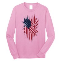 United States Flag Integrated With A Modern Long Sleeve Shirt