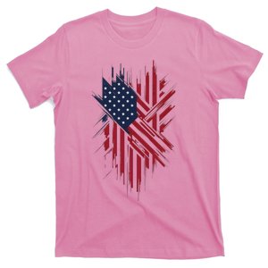 United States Flag Integrated With A Modern T-Shirt