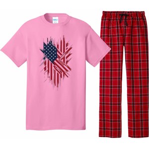 United States Flag Integrated With A Modern Pajama Set