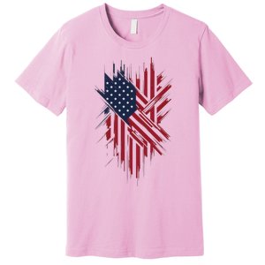 United States Flag Integrated With A Modern Premium T-Shirt