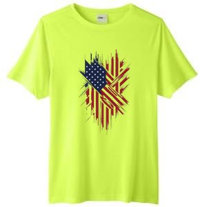 United States Flag Integrated With A Modern Tall Fusion ChromaSoft Performance T-Shirt