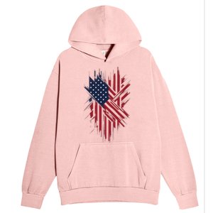 United States Flag Integrated With A Modern Urban Pullover Hoodie