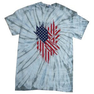 United States Flag Integrated With A Modern Tie-Dye T-Shirt