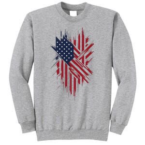 United States Flag Integrated With A Modern Tall Sweatshirt