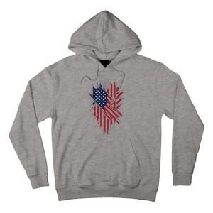 United States Flag Integrated With A Modern Tall Hoodie