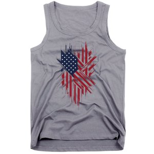 United States Flag Integrated With A Modern Tank Top