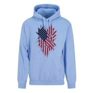 United States Flag Integrated With A Modern Unisex Surf Hoodie